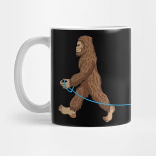 Bigfoot Dog Walk Pug - Sasquatch Dog Lovers Mug